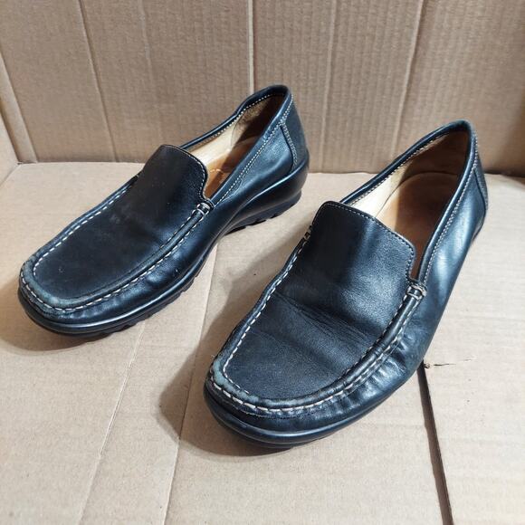 Coach Italy Lianna Women's US 6 B Black Leather Slip On Driving Moccasins - Picture 1 of 9
